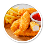 Pizza Time chicken nuggets and fries